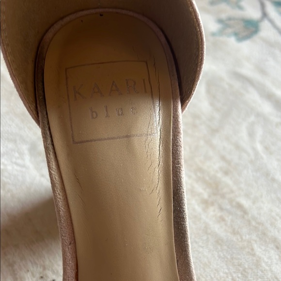 Pink Suede Heels with Ruffled Toe Strap - Picture 8 of 12